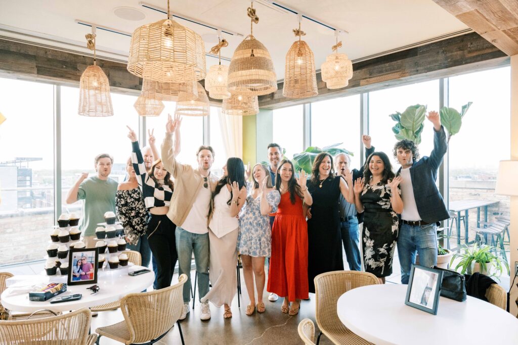 engagement party at The Robey Hotel rooftop