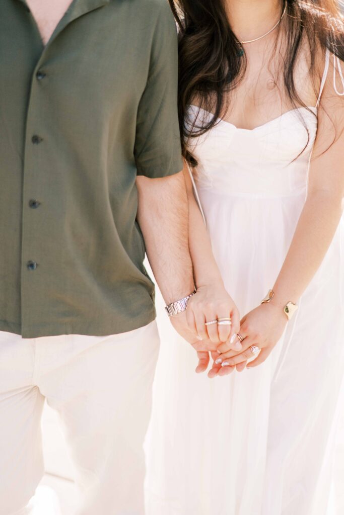 close-up engagement ring photos; how to take hand holding photos