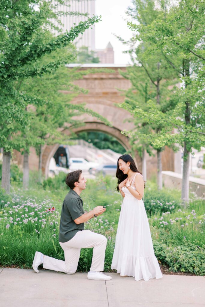 surprise proposal under a bridge