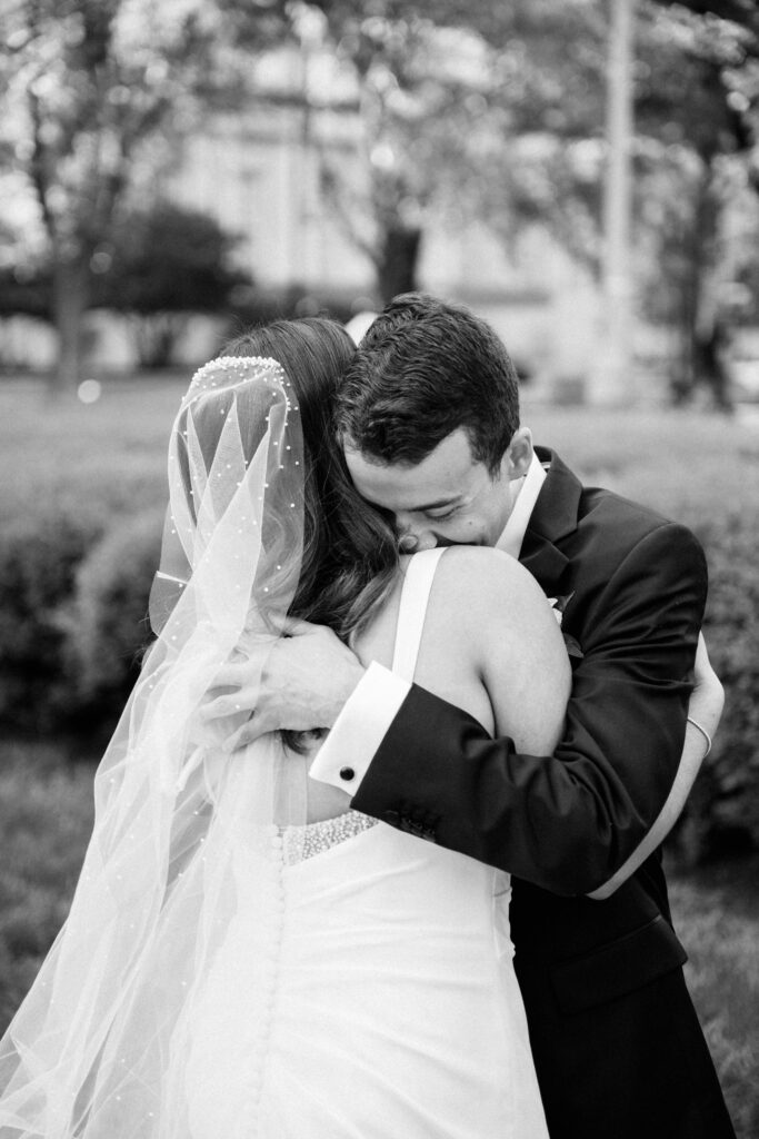 black and white wedding portraits