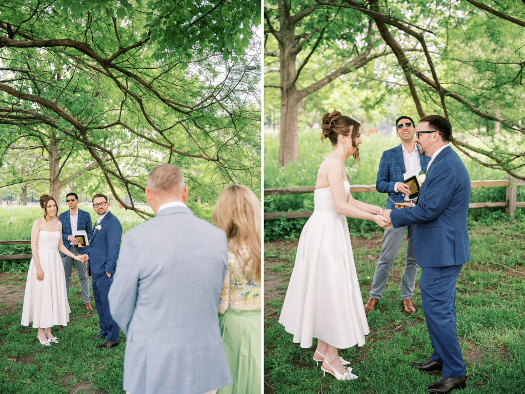 Chicago park elopement with family