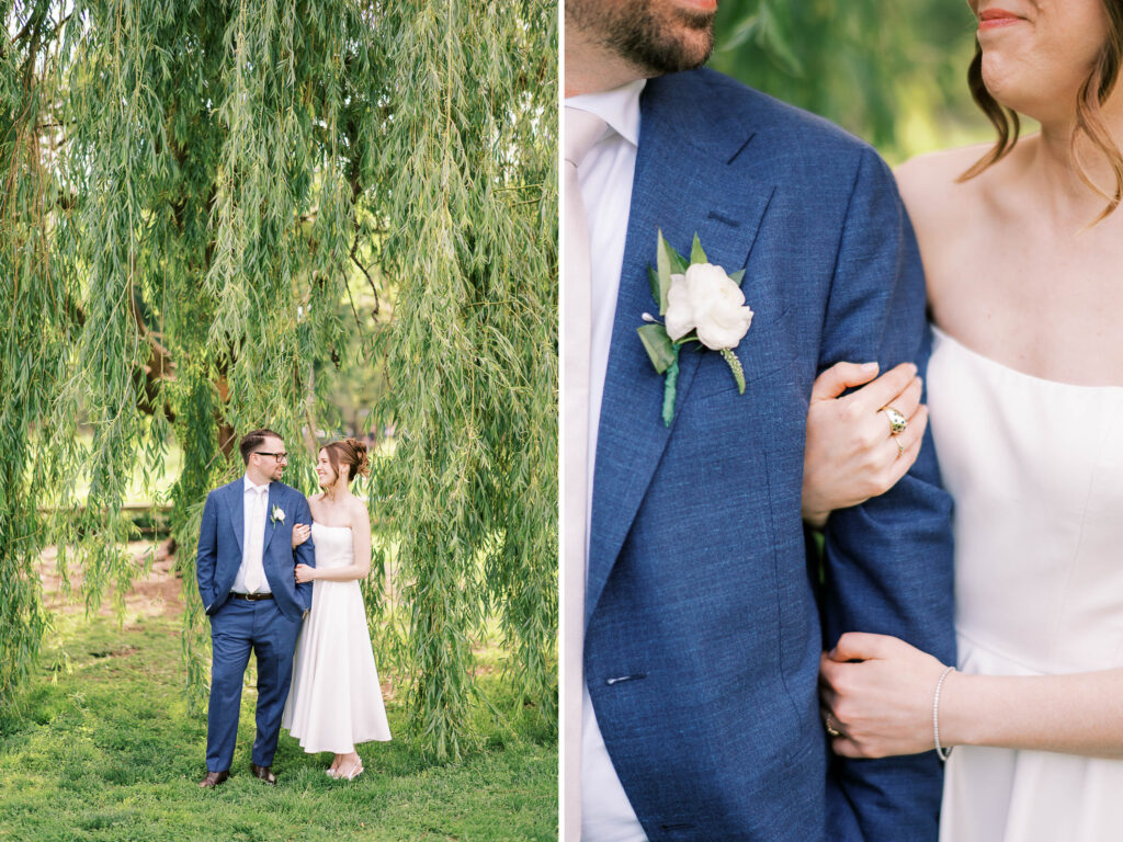 weeping willow wedding portraits