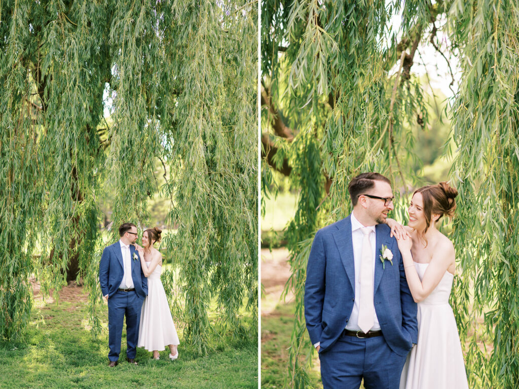 weeping willow wedding portraits