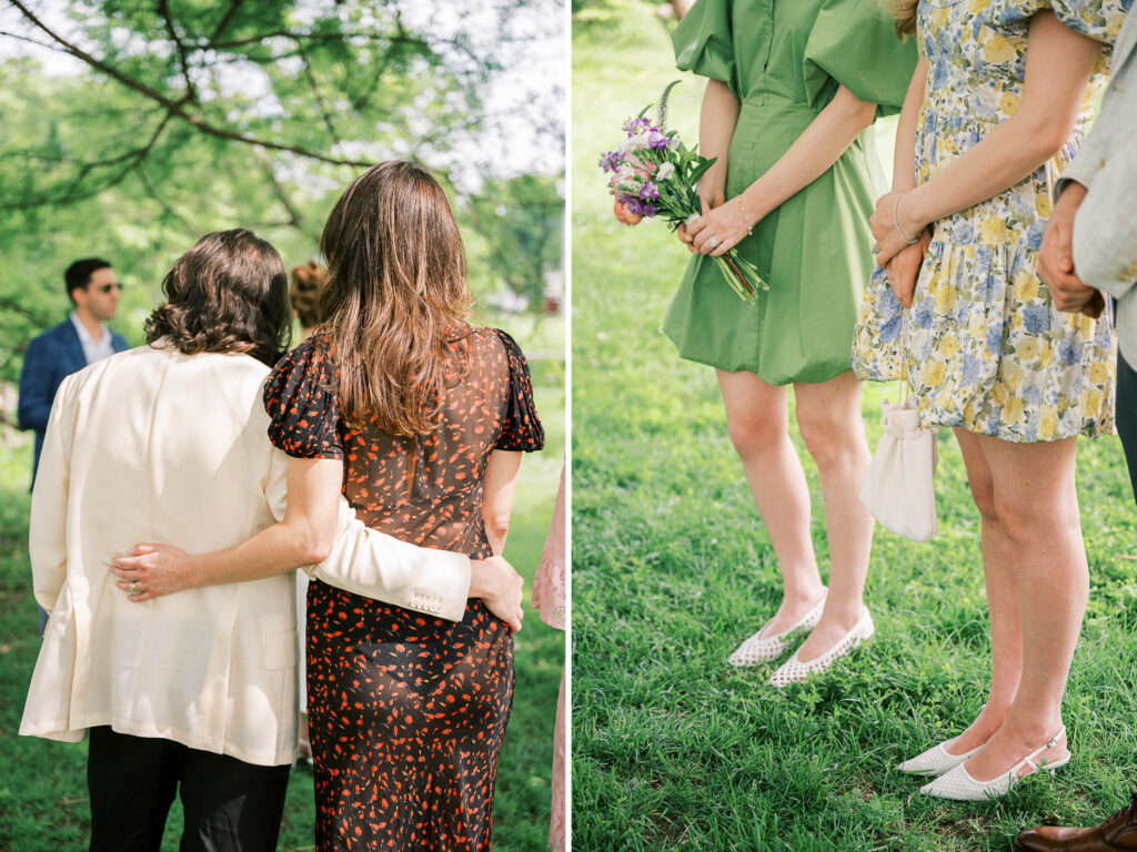 close up photos of wedding guests during ceremony
