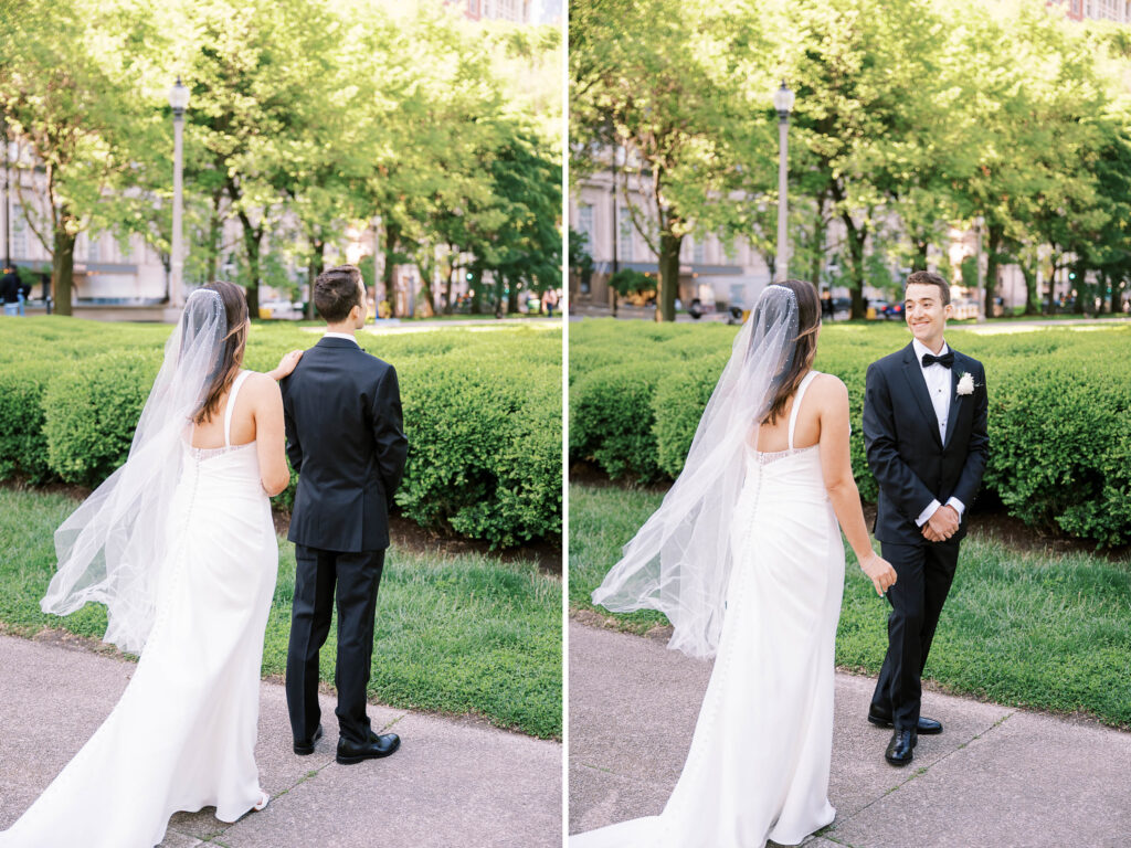 first look groom reactions