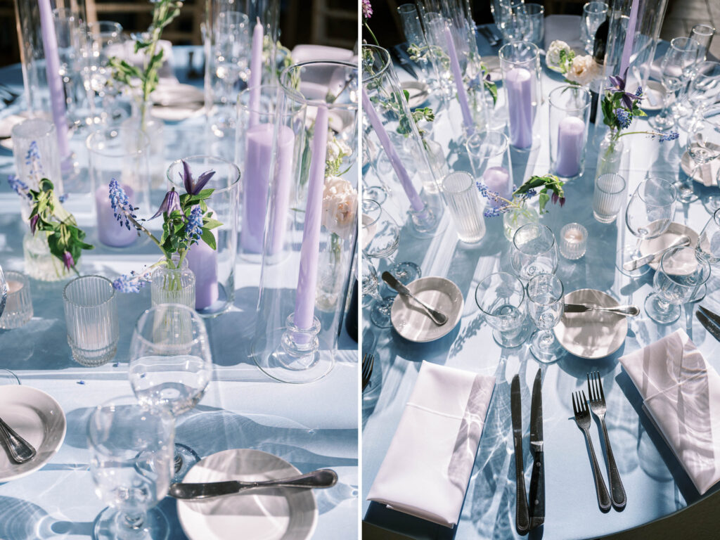 pastel purple and blue for spring wedding