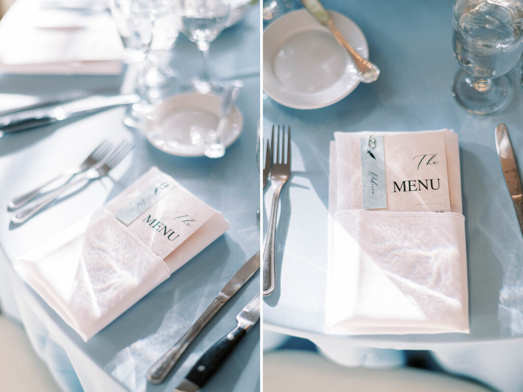 wedding reception menus