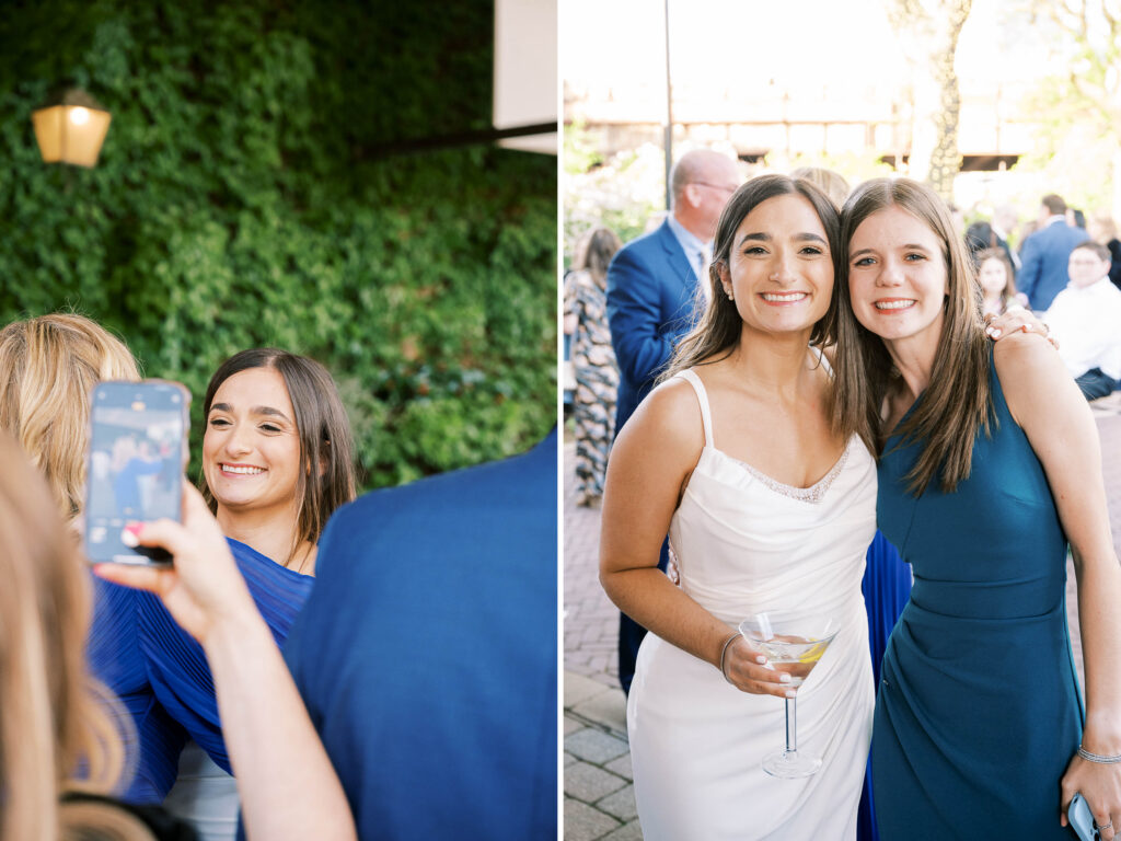 cocktail hour in the garden at Galleria Marchetti