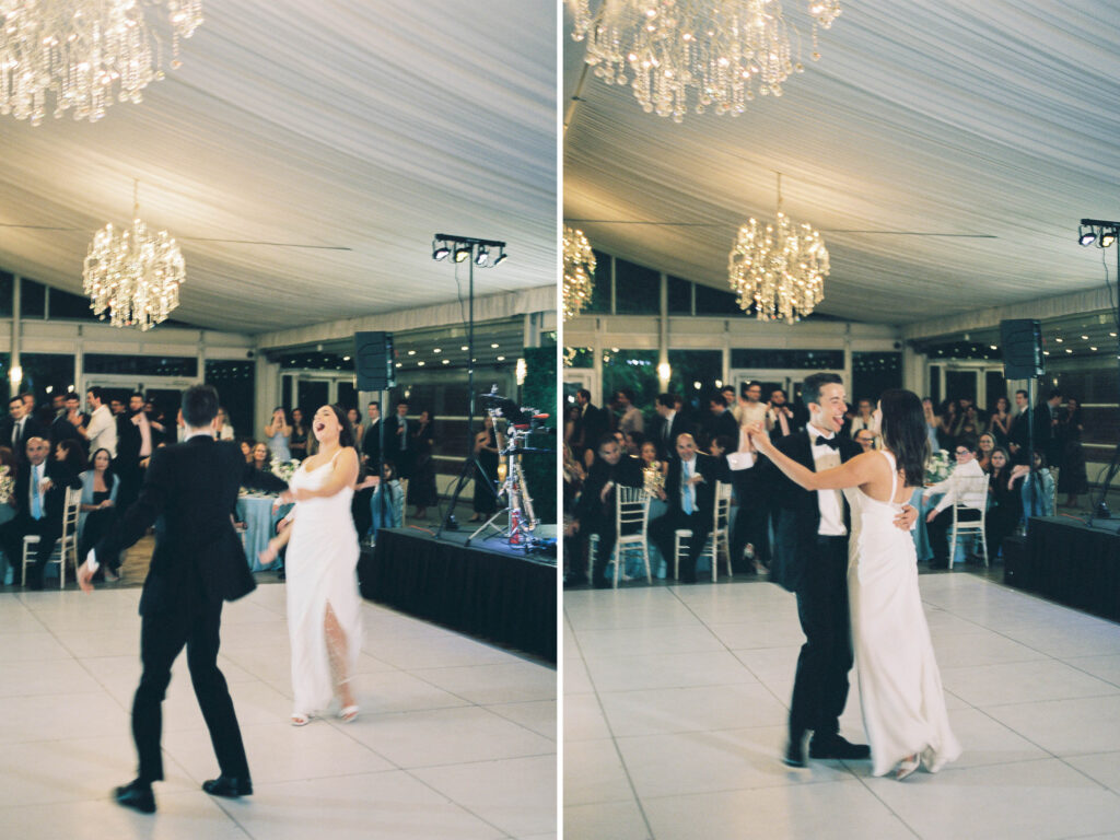 first dance wedding reception photographed on film