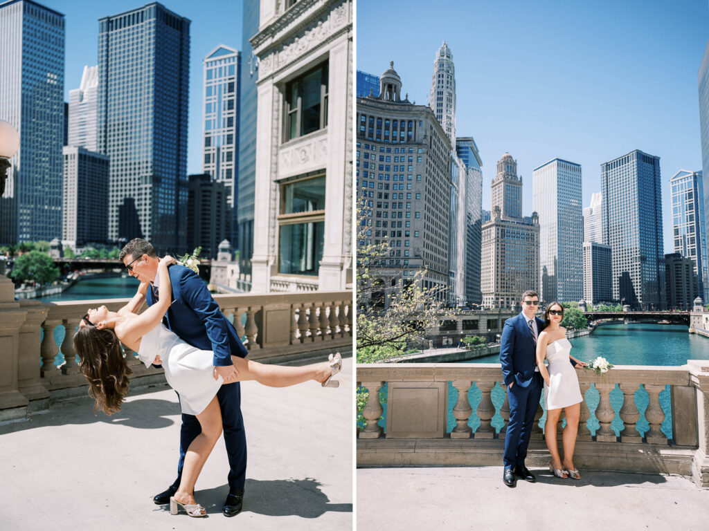 Wriggley Building Chicago wedding portraits