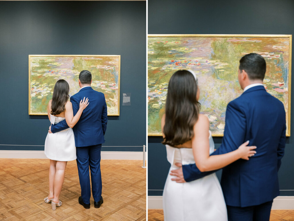 art gallery wedding portraits