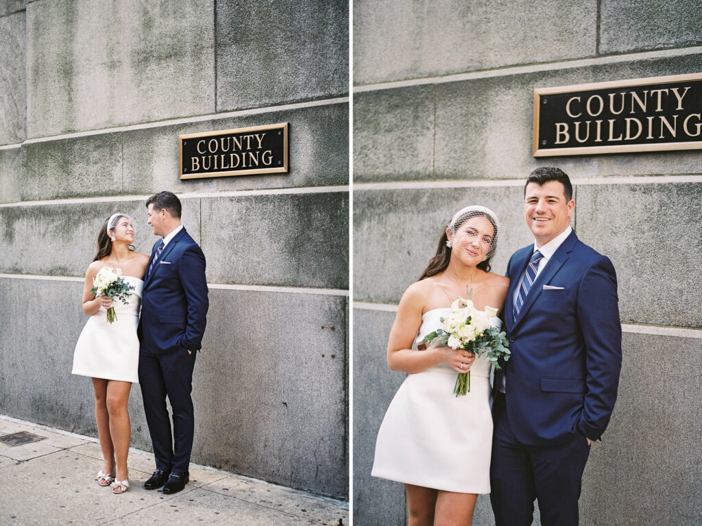 cute courthouse elopement wedding photos