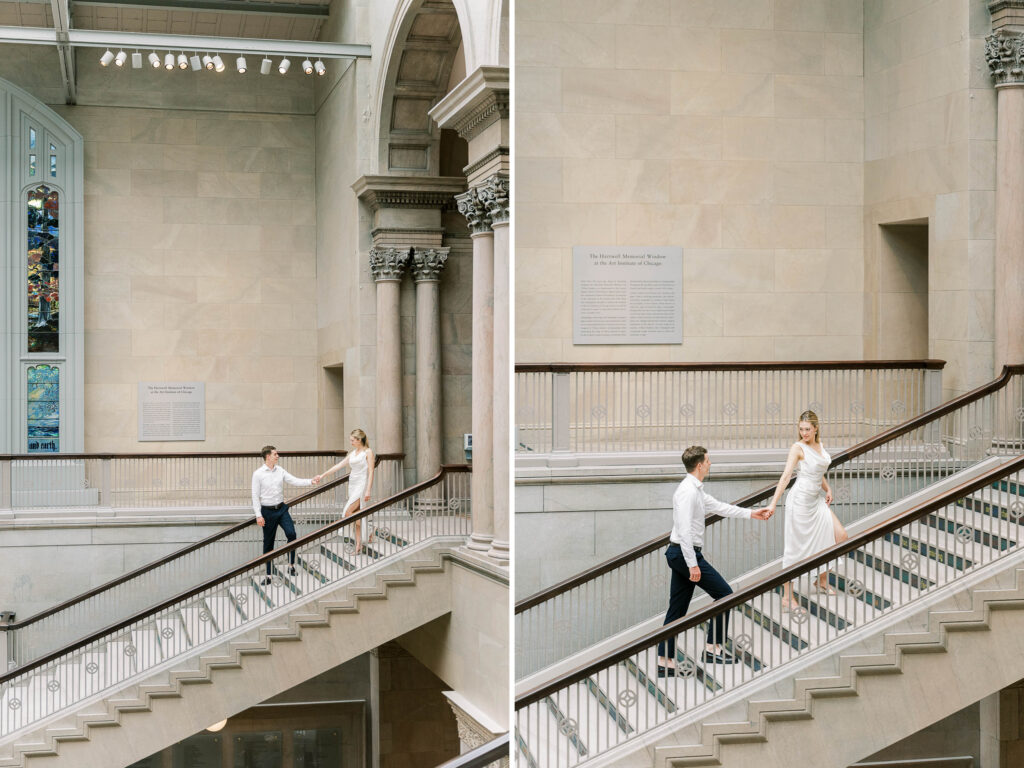 engagement photography sessions at the Art Institute of Chicago with Danielle Heinson