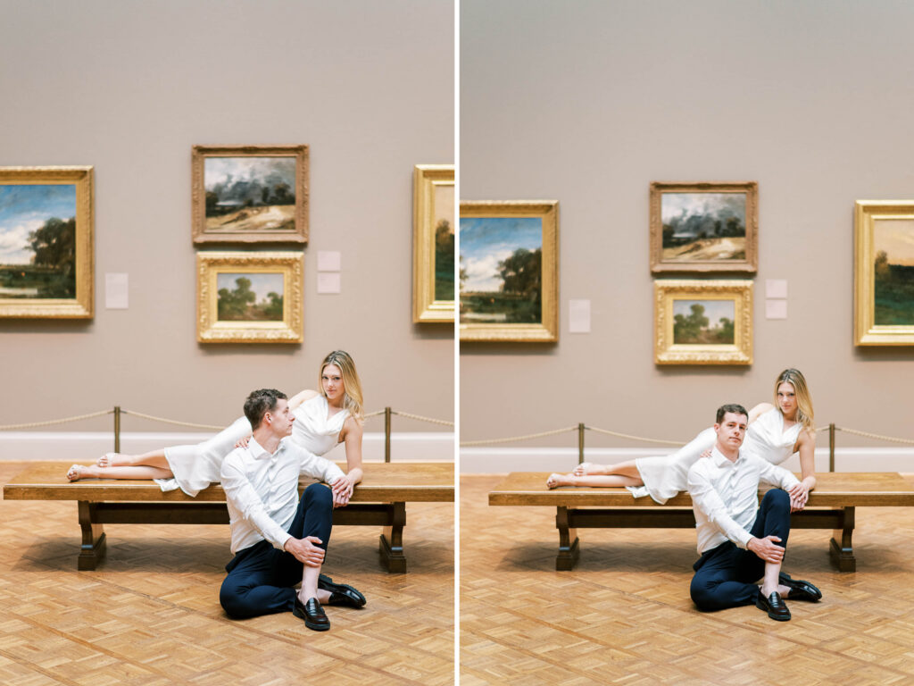 engagement photography sessions at the Art Institute of Chicago with Danielle Heinson