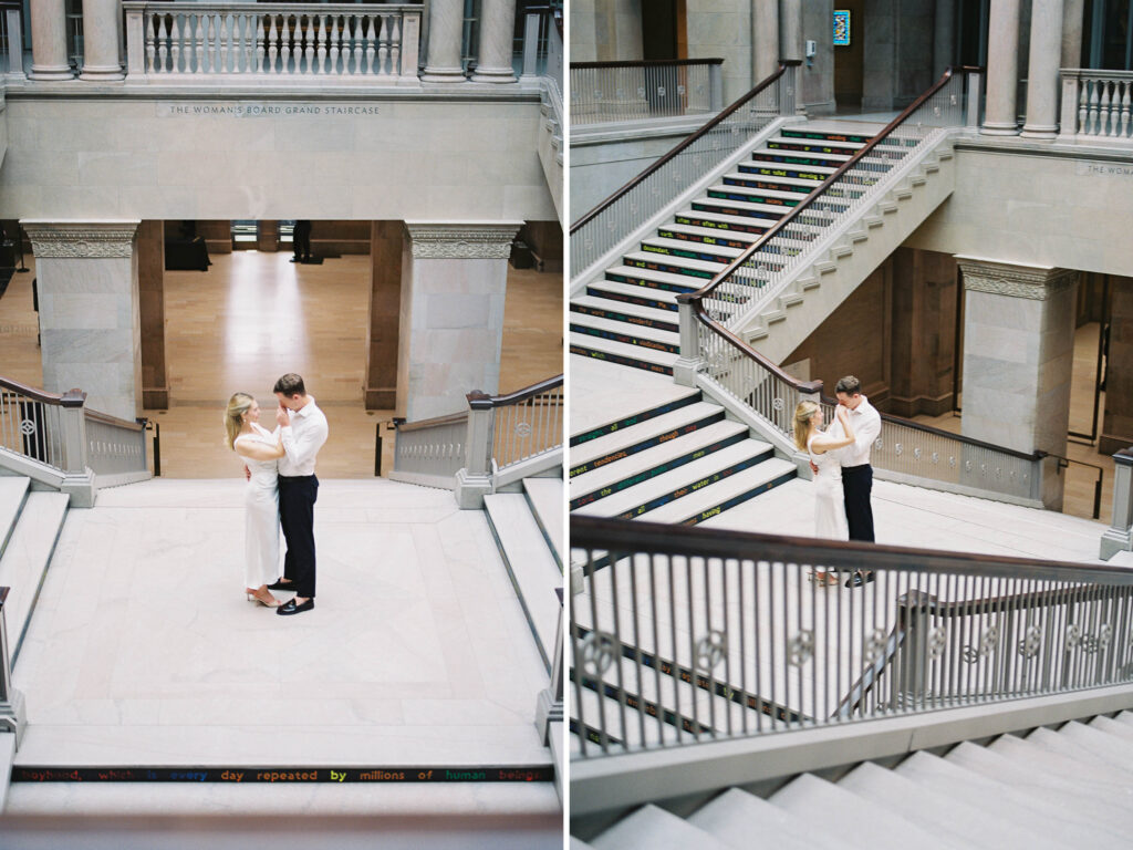engagement photography sessions at the Art Institute of Chicago with Danielle Heinson