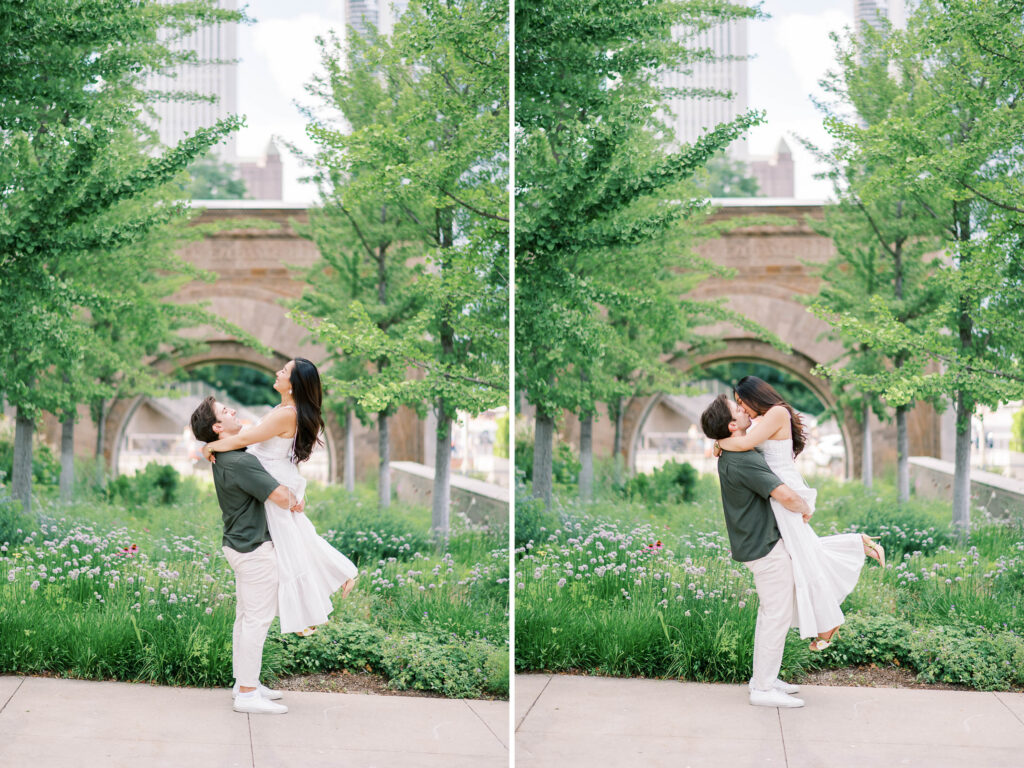 luxury Chicago proposal in the gardens at the Art Institute of Chicago