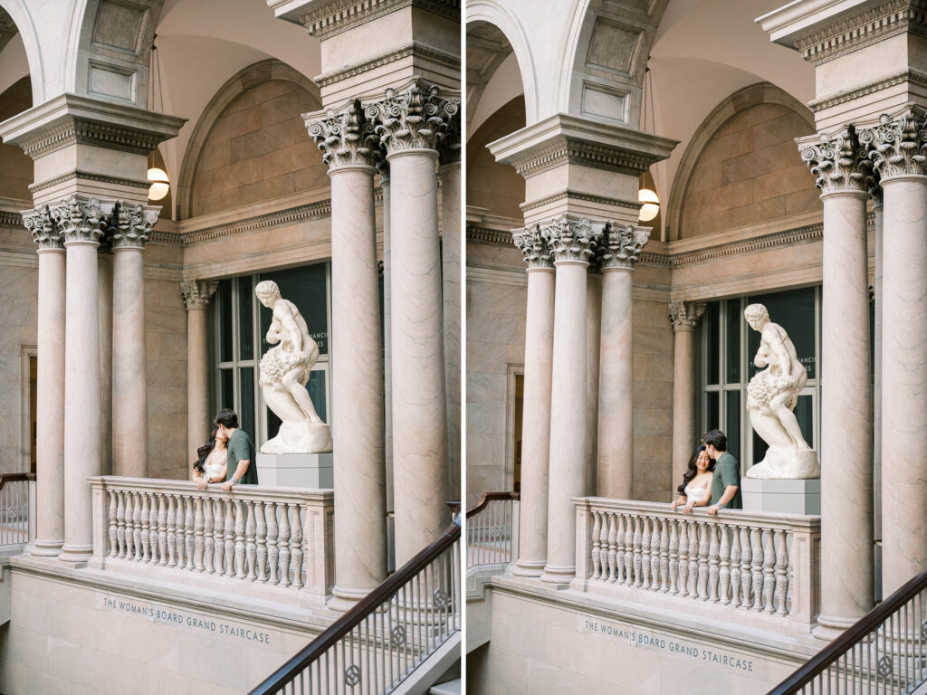 fine art engagment photography session ar the Art Institute of Chicago