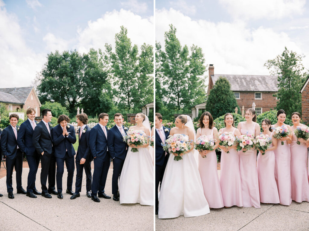 large wedding party photo arrangement ideas