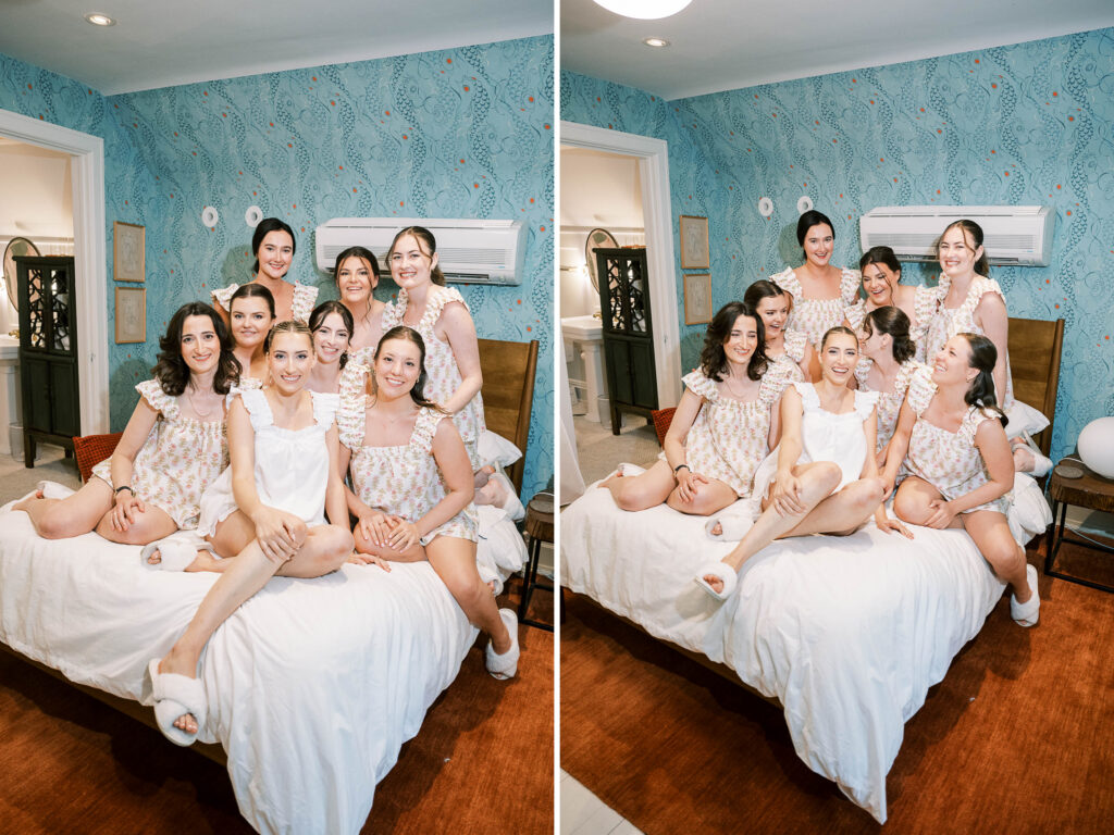 bridal party getting ready photos