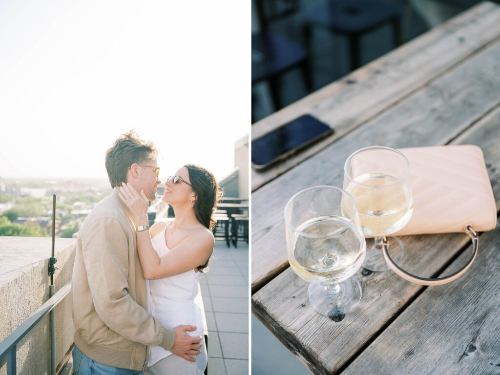 rooftops in Chicago with skyline view; Chicago rooftop proposal at The Robey