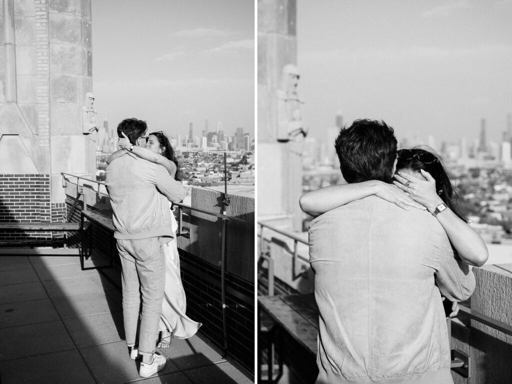 surprise Chicago rooftop proposal at The Robey