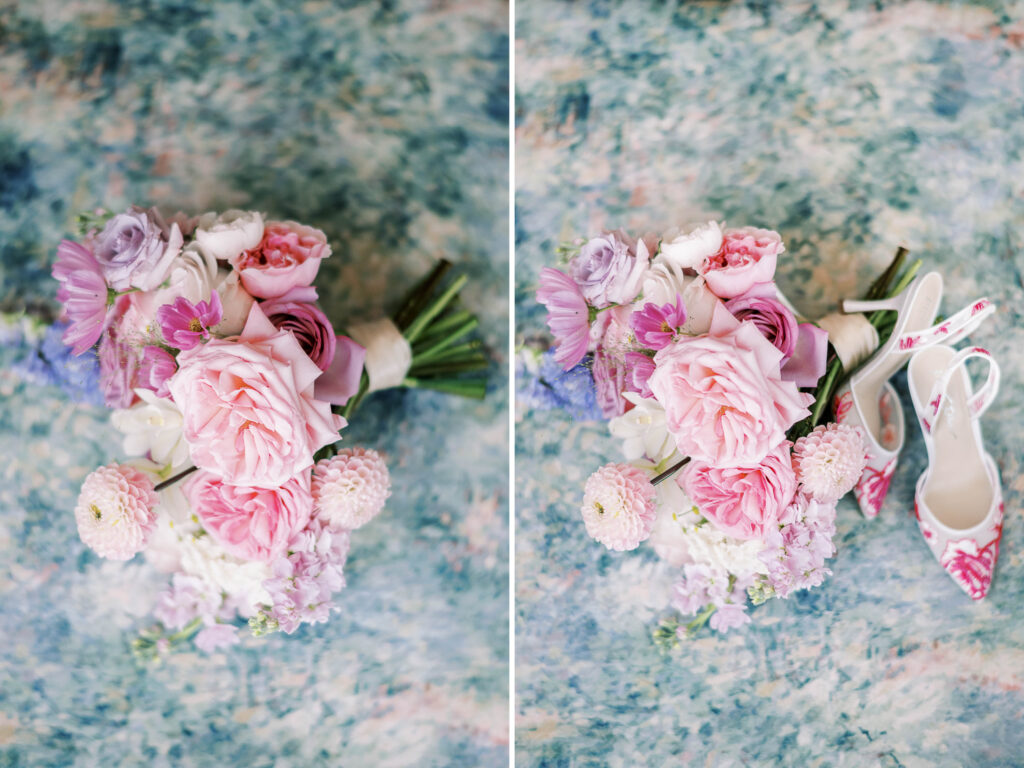 colorful spring or summer bridal bouquet arrangements 