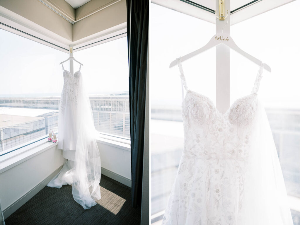 off-the-shoulder thin strap wedding dress styles