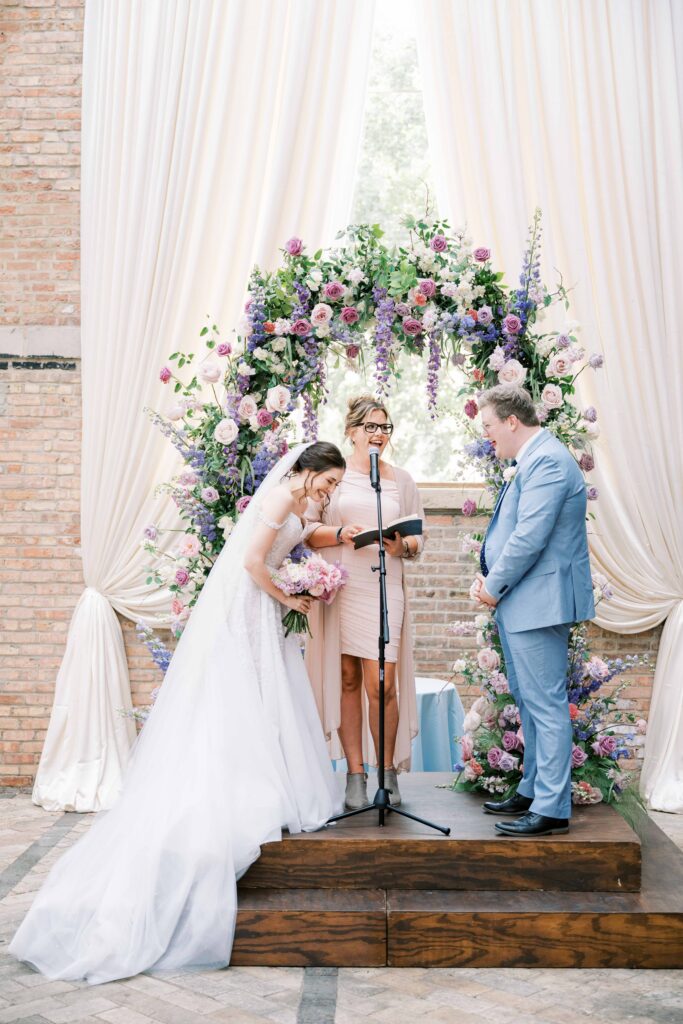 wedding ceremony at Bridgeport Art Center