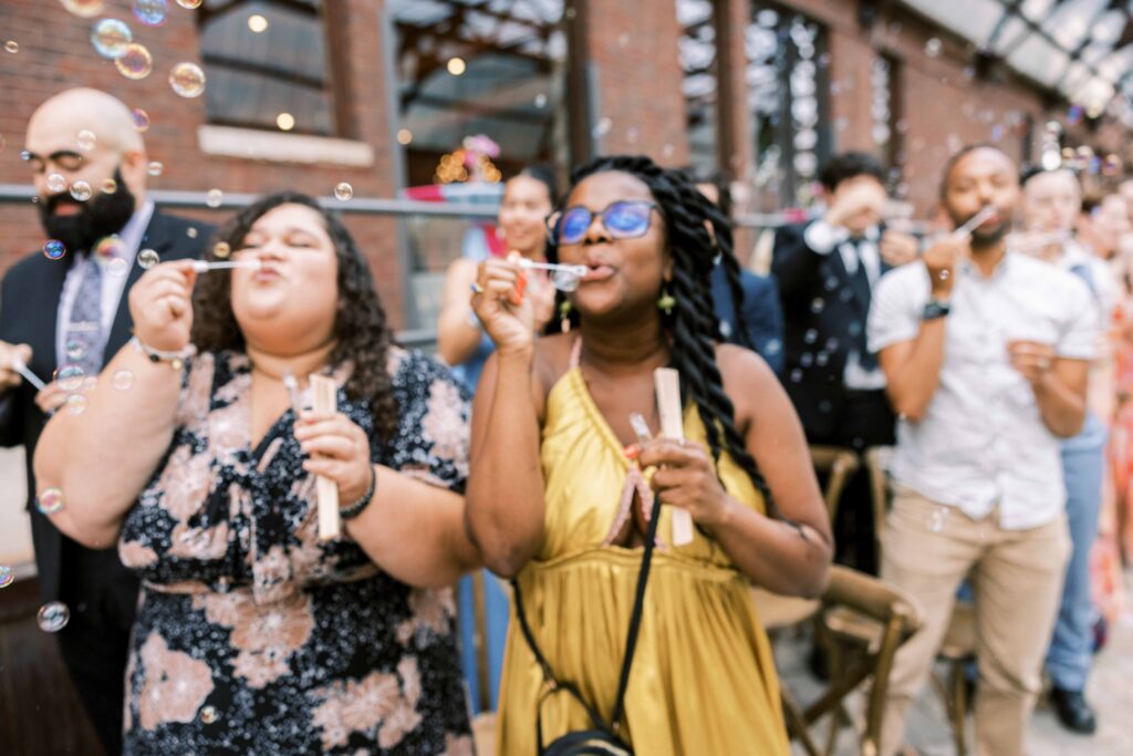 bubble exit at wedding