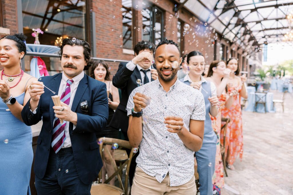 wedding bubble exit