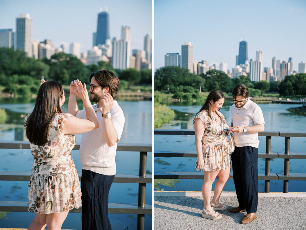 sweet proposal photos, Chicago Nature Boardwalk
