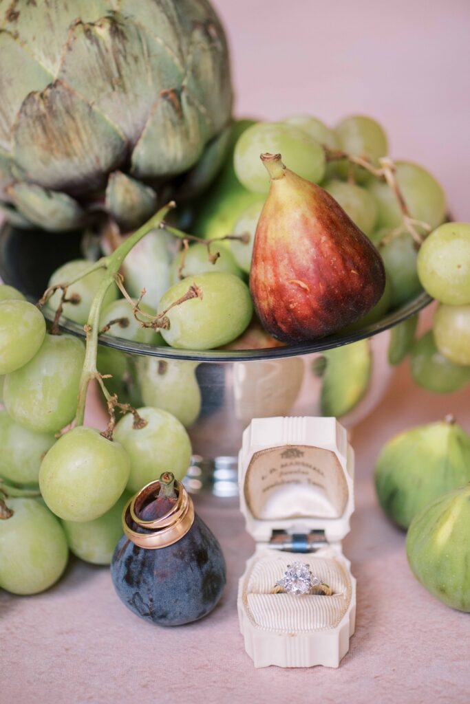 unique wedding themes and accents; fruit accents at wedding; fruit decor for wedding