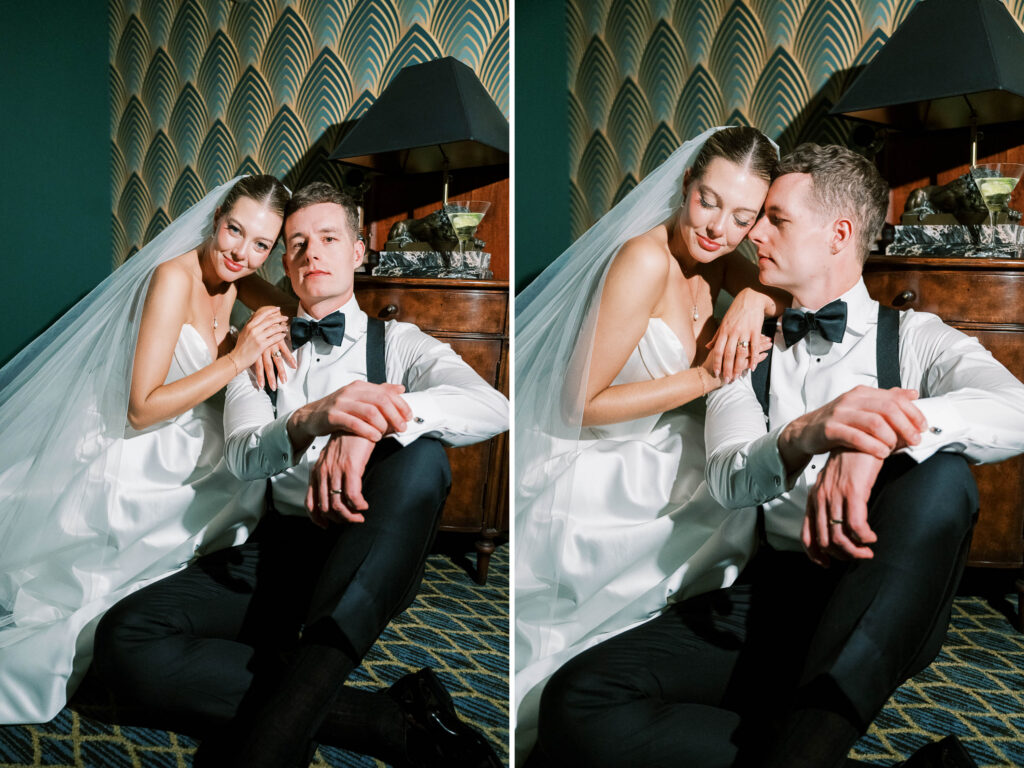 wedding reception portraits at the InterContinental Chicago Magnificent Mile