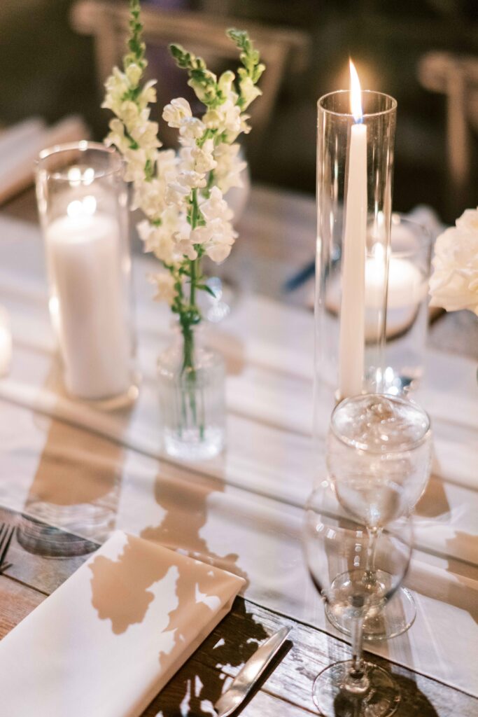 minimalist candlelit wedding at The Fairlie Chicago