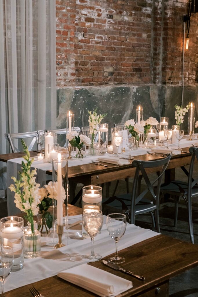 minimalist candlelit wedding at The Fairlie Chicago