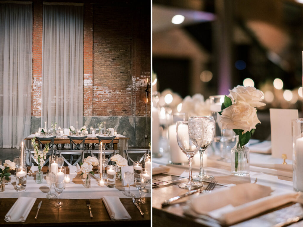 minimalist wedding at The Fairlie Chicago with uplighting