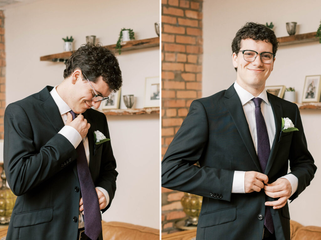 groom getting ready portraits
