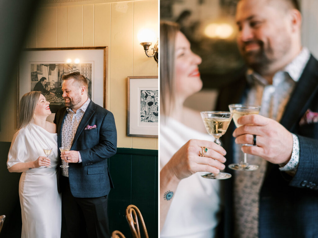 two-part wedding elopement and reception