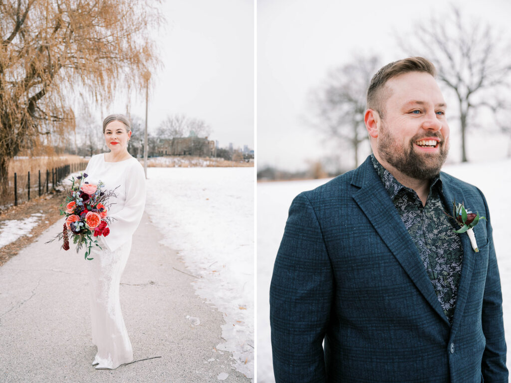 Chicago winter elopement portraits; how to elope in winter